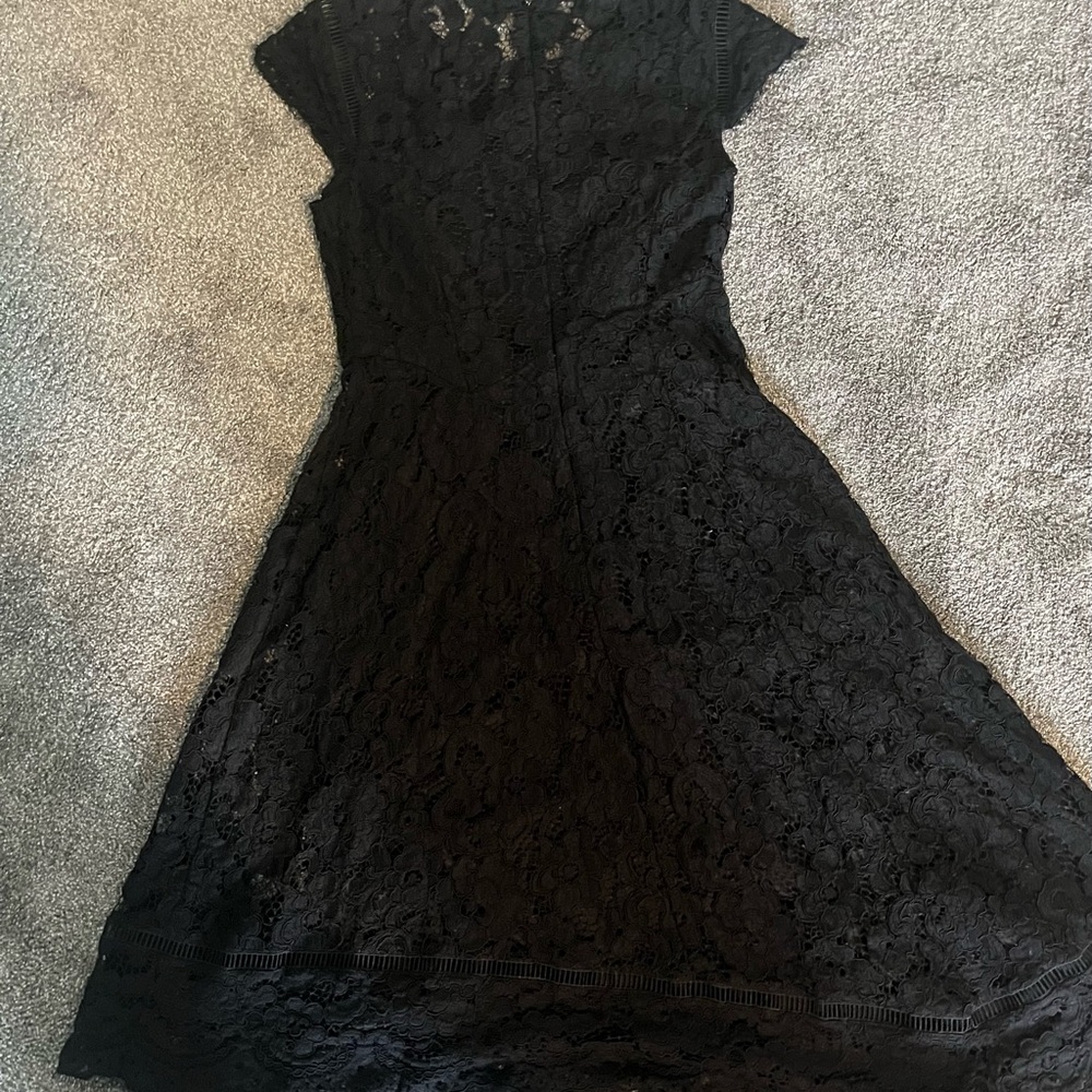 Donna Karan Black Lace Midi Dress